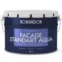 Фасадная краска Komandor facade standart aqua атмосферостойкая прозрачная база С 9 л