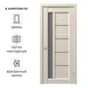 Дверь межкомнатная со стеклом Artens Брио 70x200 см ПВХ цвет дуб филадельфия с замком и петлями