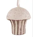 Подвесное украшение Кекс 6x9 см золотой/белый