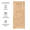 Дверь межкомнатная глухая Легда-21 70x200 см без покрытия цвет натуральный с замком и петлями