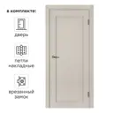Дверь межкомнатная глухая с замком и петлями в комплекте Пьемонт 70x200 см HardFlex цвет платина светлая