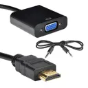 Переходник Pro Legend HDMI to VGA Adapter + AUX кабель черный