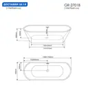 Отдельностоящая ванна Grossman GR-2701B 100% акрил 150x70см