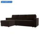 Диван угловой Траумберг Лайт левый угол Лига диванов 117133L 227x90x141 см микровельвет цвет коричневый