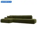 Диван угловой Лига-036 НПБ Модерн Лонг левый угол Лига диванов 121419L 365x84x162 см микровельвет цвет зеленый