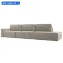 Диван прямой Прага Модерн Лонг подлокотник слева Лига диванов 121745L 380x90x118 см микровельвет цвет бежевый