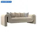 Диван прямой Волна Лига диванов 115618 237x77x85 см микровельвет/велюр цвет бежевый/серый