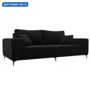 Диван прямой Льюес Лига диванов 108608 225x87x103 см микровельвет цвет черный