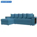 Диван угловой Дубай Лайт левый угол Лига диванов 121641L 236x85x140 см рогожка цвет амур 10 голубой