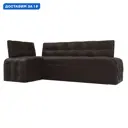 Диван кухонный угловой Люксор левый угол Лига диванов 28596L 212x82x115 см экокожа цвет коричневый