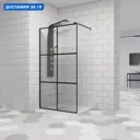 Перегородка для душа RGW Walk In WA-111B 320837, 90x195 профиль чёрный