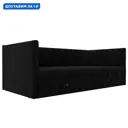 Диван детский прямой Найс Лига диванов 107116 200x77x87 см микровельвет цвет черный