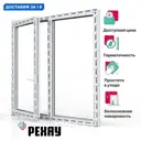 Пластиковое окно ПВХ Рехау Blitz 1400x1300мм (ВхШ) двухстворчатое поворотно-откидное левое/глухое правое однокамерный стеклопакет цвет белый