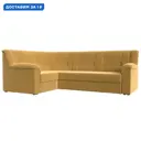 Диван угловой Карелия левый угол Лига диванов 113352L 240x90x170 см микровельвет цвет желтый