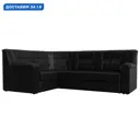 Диван угловой Карелия левый угол Лига диванов 113365L 240x90x170 см экокожа цвет черный