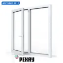 Пластиковое окно ПВХ Рехау Grazio с москитной сеткой 800x1200мм (ВхШ) двухстворчатое поворотно-откидное левое/глухое правое стеклопакет белый