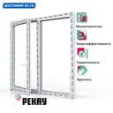 Пластиковое окно ПВХ Рехау Grazio с москитной сеткой 1100x1100мм (ВхШ) двухстворчатое поворотно-откидное левое/глухое правое стеклопакет белый