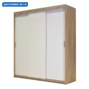 Шкаф-купе 200x180x60 см 6 полок ЛДСП цвет белый/дуб сонома