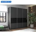 Шкаф-купе Мебельная Компания Е1 3 дверный 230x240x57 см 9 полок ЛДСП цвет серый Wpdsc_240_Dm