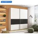Шкаф-купе Мебельная Компания Е1 2 дверный 230x220x57 см 14 полок ЛДСП цвет белый Wpdsc_220_B