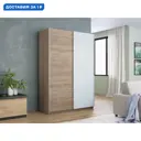 Шкаф-купе Мебельная Компания Е1 2 дверный 230x160x57 см 7 полок ЛДСП цвет дуб сонома 1Pds_160_S