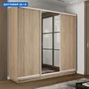 Шкаф-купе Мебельная Компания Е1 3 дверный 220x240x45 см зеркало 9 полок ЛДСП цвет дуб сонома