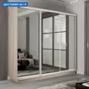 Шкаф-купе Мебельная Компания Е1 3 дверный 220x180x45 см зеркала 9 полок ЛДСП цвет ясень шимо светлый