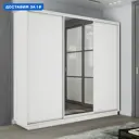 Шкаф-купе Мебельная Компания Е1 3 дверный 220x240x45 см зеркало 9 полок ЛДСП цвет белый 45emt1_240_b