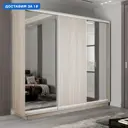Шкаф-купе Мебельная Компания Е1 3 дверный 220x240x45 см зеркало 9 полок ЛДСП цвет ясень шимо светлый 45emt2_240_shs