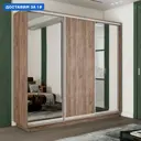 Шкаф-купе Мебельная Компания Е1 3 дверный 240x240x45 см зеркало 9 полок ЛДСП цвет крафтовый дуб