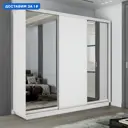 Шкаф-купе Мебельная Компания Е1 3 дверный 240x240x45 см зеркало 9 полок ЛДСП цвет белый