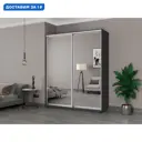 Шкаф-купе Мебельная Компания Е1 2 дверный 220x180x45 см зеркала 9 полок ЛДСП цвет серый