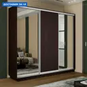 Шкаф-купе Мебельная Компания Е1 3 дверный 220x240x60 см зеркало 9 полок ЛДСП цвет венге