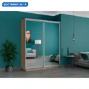 Шкаф-купе Мебельная Компания Е1 2 дверный 240x180x60 см зеркала 9 полок ЛДСП цвет дуб сонома