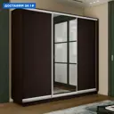 Шкаф-купе Мебельная Компания Е1 3 дверный 220x210x45 см зеркало 9 полок ЛДСП цвет венге