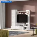 Шкаф для телевизора Нонтон 150x153.5x38 см ЛДСП цвет светло-серый