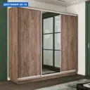 Шкаф-купе Мебельная Компания Е1 3 дверный 240x180x45 см зеркало 9 полок ЛДСП цвет крафтовый дуб