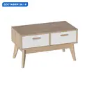 Тумба прикроватная Мебельград 80.5x45x39 см 2 ящика ЛДСП цвет дуб натуральный светлый/белый матовый