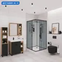 Душевая кабина NG-6901-01GQ Black 90x90x210 низкий поддон16 см