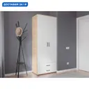 Шкаф распашной Уют сервис 186834 80.1x209x49 см ЛДСП цвет дуб сонома/белый