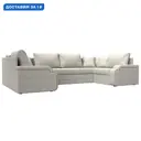 Диван П-образный Николь Лига диванов 125910 324x91x188 см рогожка цвет амур 02 бежевый