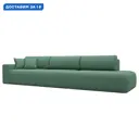 Диван прямой Лига-036 НПБ Модерн Лонг подлокотник слева Лига диванов 124212L 365x84x111 см рогожка цвет амур 11 зеленый