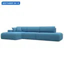 Диван угловой Лига-036 НПБ Модерн Лонг левый угол Лига диванов 125471L 365x84x162 см рогожка цвет амур 10 голубой