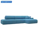 Диван угловой Лига-036 НПБ Модерн Лонг правый угол Лига диванов 125471 365x84x162 см рогожка цвет амур 10 голубой