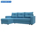 Диван угловой Ливерпуль Лайт левый угол Лига диванов 125989L 230x88x140 см рогожка цвет амур 10 голубой