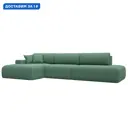 Диван угловой Лига-036 НПБ Модерн Лонг левый угол Лига диванов 124695L 365x84x162 см рогожка цвет амур 11 зеленый