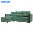 Диван угловой Валенсия Лайт левый угол Лига диванов 125972L 226x85x140 см рогожка цвет амур 11 зеленый