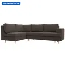 Диван угловой Сильвана левый угол Лига диванов 122968L 267x92x188 см рогожка цвет амур 05 коричневый