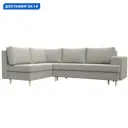 Диван угловой Сильвана левый угол Лига диванов 122967L 267x92x188 см рогожка цвет амур 02 бежевый