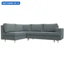 Диван угловой Сильвана левый угол Лига диванов 122969L 267x92x188 см рогожка цвет амур 07 серый